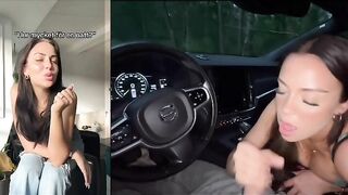 Svensk tiktoker i Volvo