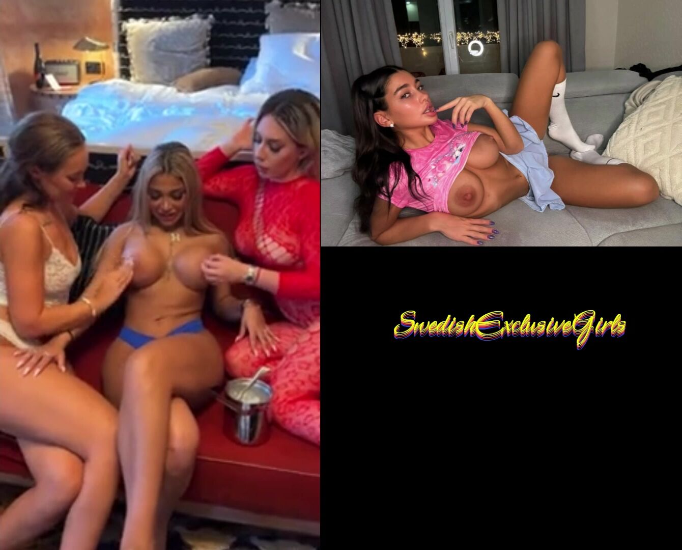 Norwegian Babe Henniwd Lesbian Threesome Boobs Licking & Kissing