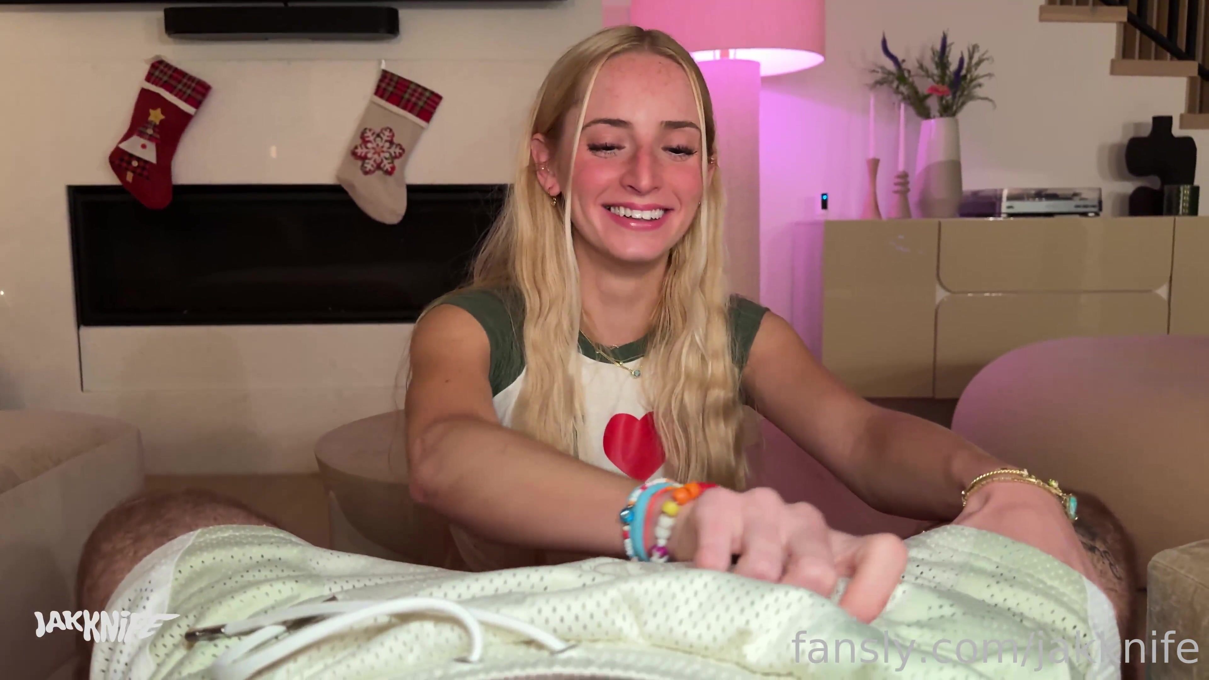 Madison Moores - Blonde Slut Giving POV Blowjob Before Party