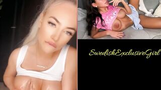 Norwegian Babe Johanne Nordeng Oiling Up Her Big Tits