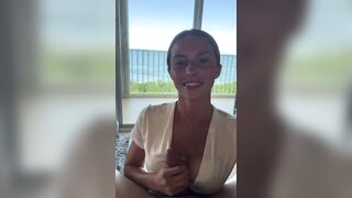 squirting on some delicious tits