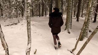 Norwegian Girl Teasing her Pussy Outdoors in the Woods