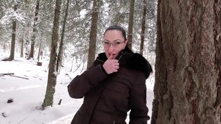 Norwegian Girl Teasing her Pussy Outdoors in the Woods