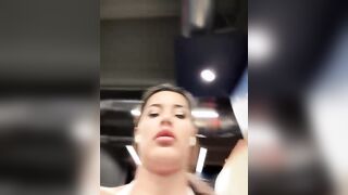 Swedish Camgirl MissBellNoire Part 29 Gym Workout & Spitting On Her Sexy Huge Tits
