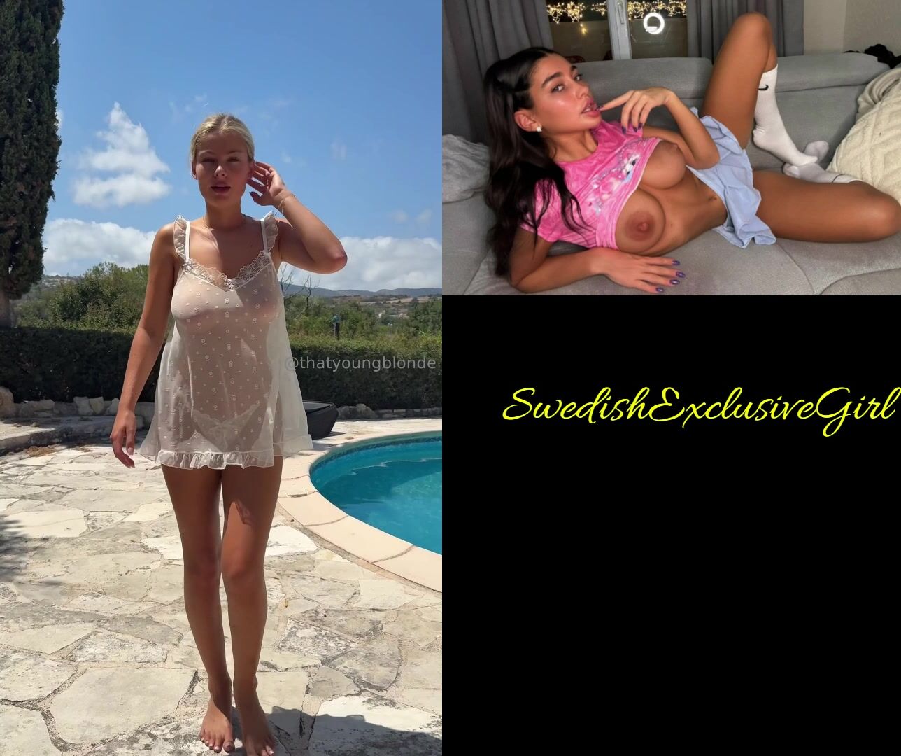 Swedish Bombshell ThatYoungBlonde Amazing Sextape Outdoors & Cumshot On Big Sexy TIts