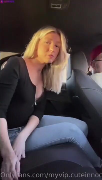 Swedish Cuteinnocent Masturbating And Sucking Cock in Car