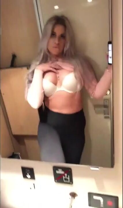 Swedish NicciAzzy Tease In Plane Toilet