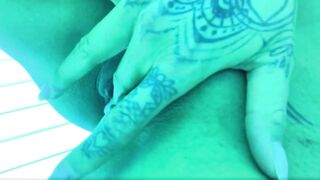 Swedish Camille Snow Fingers Her Tight Pussy At Solarium