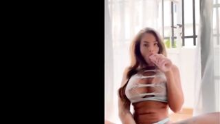 Swedish Anna-Lisa Herascu Giving BJ on Dildo And Pussy Fingering