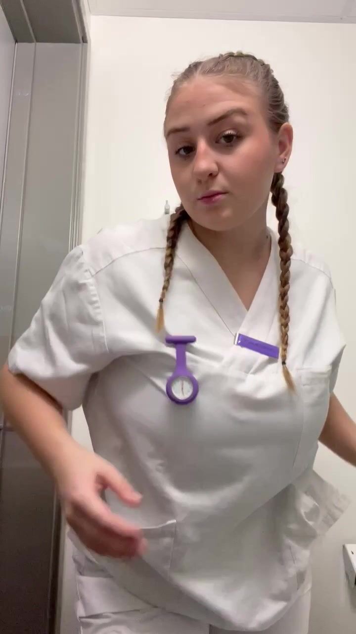 Swedish Mimmi Flashing Her Big Tits At Work