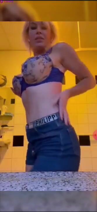 Norwegian Blonde Strips Naked And Fucks Pussy With Big Dildo