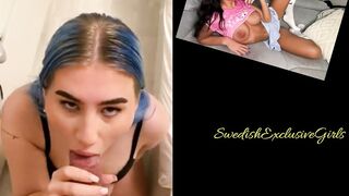 Norwegian Blue/Pink Haired Girl Nooojia Awesome Blowjob & Facial Cumshot