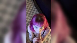 Emily Oram - Pink Haired Beauty Giving Hot Blowjob