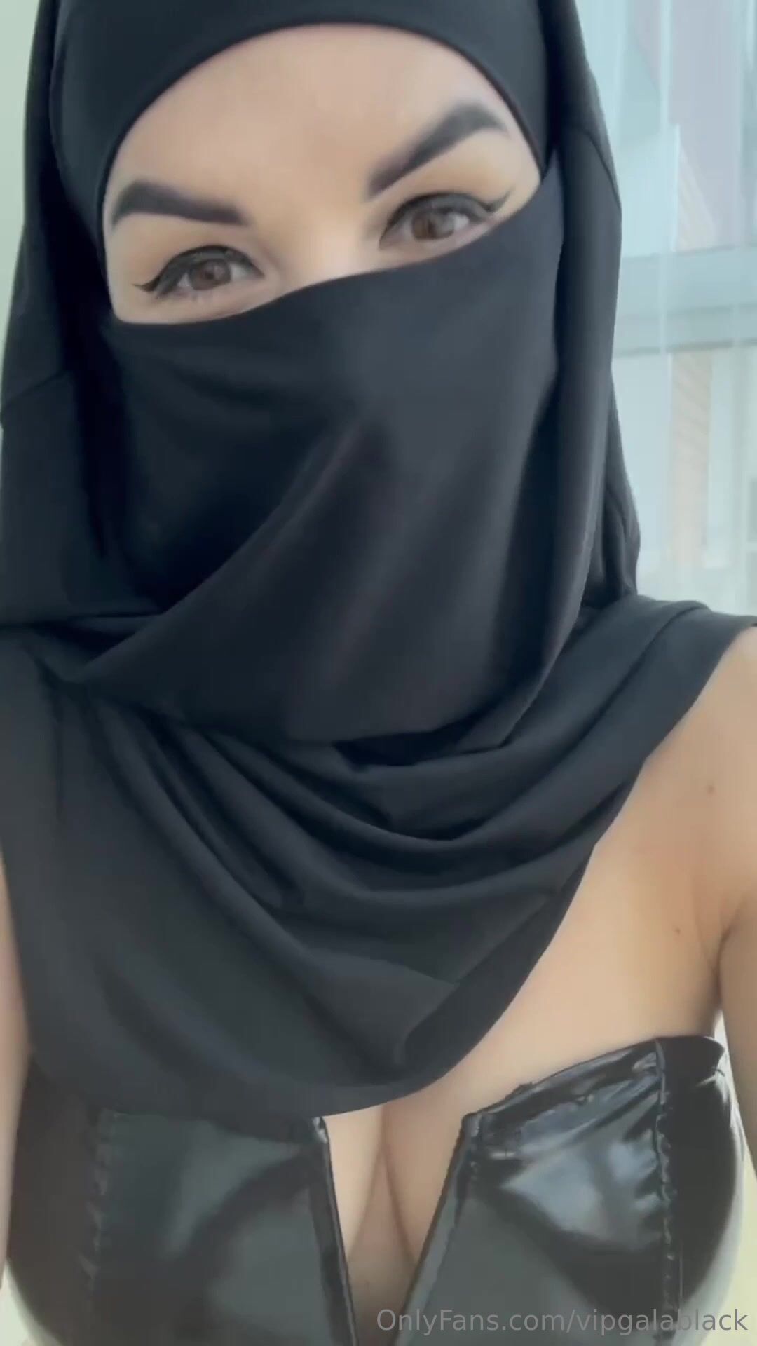 Gala Black - Arabic Hijab Babe Masturbates Pussy in Close Up View