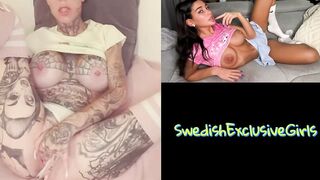 Swedish Extremly Tattooed Milf Lindasecrets Blowjob & Pussy Masturbation Massive Toy