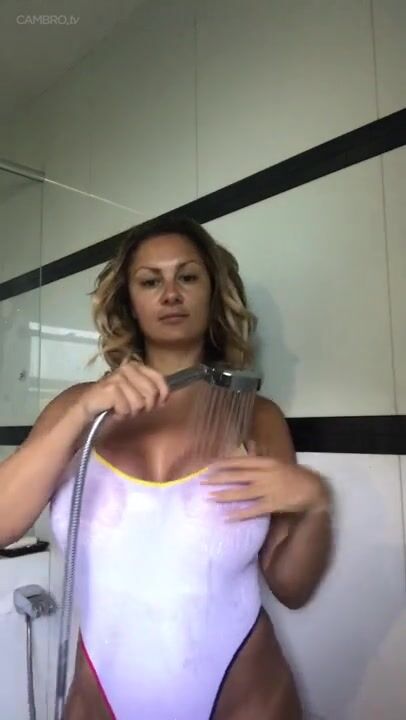 Swedish Milf Bella Shower Striptease