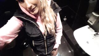 Swedish Tinasinner Pussy Play In Public Bathroom
