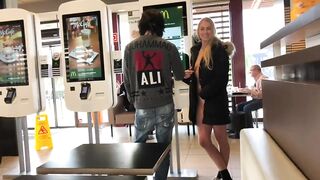 Swedish Slut Caught Flashing in McDonalds