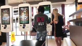 Swedish Slut Caught Flashing in McDonalds