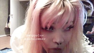 Pupwife Blowjob Close Up On Cam