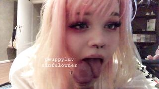 Pupwife Blowjob Close Up On Cam