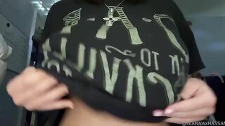 Giaxhassan Teasing her Big Natural Tits on Webcam