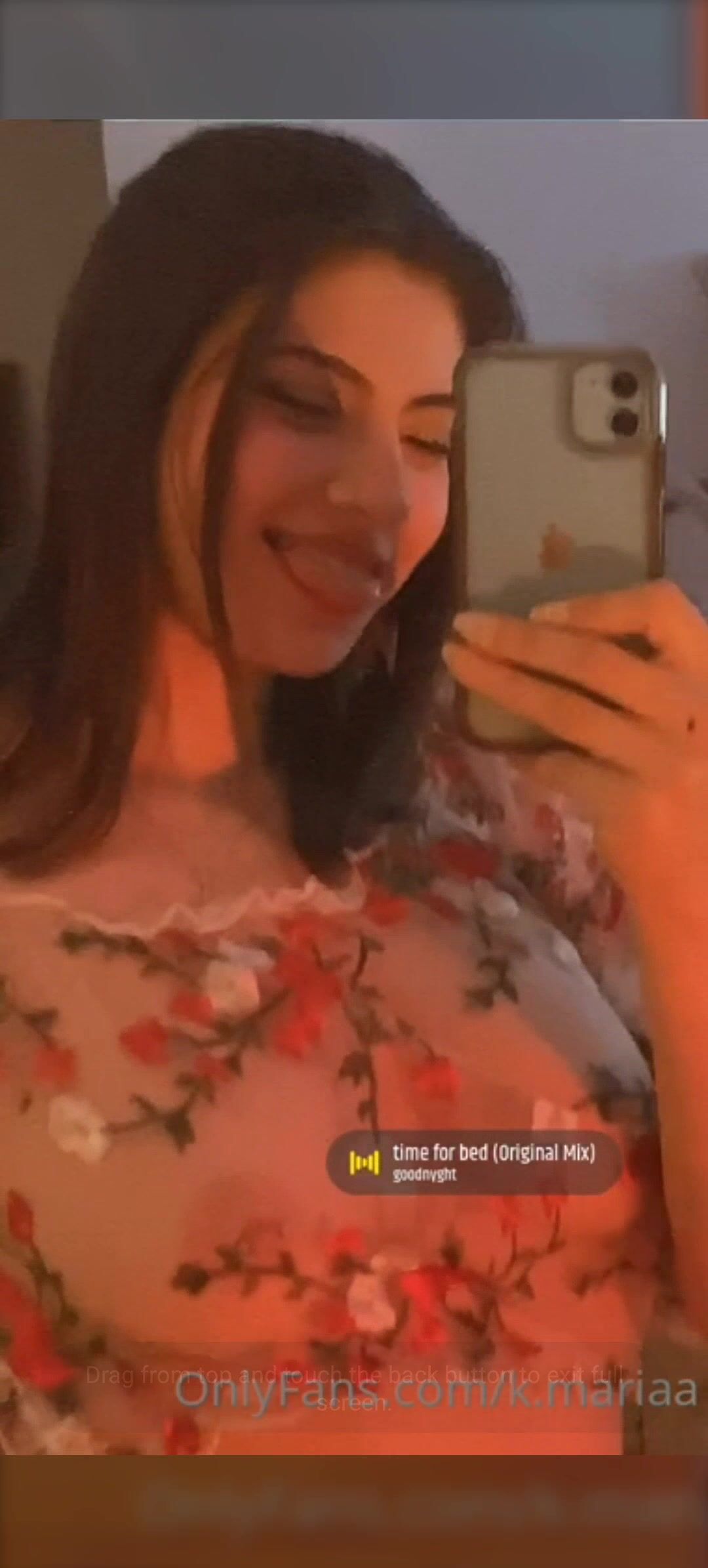 K.Mariaa Flashing her Big Natural Boobs