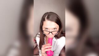Badbabyrubez - Slutty Girl with Nerdy Glasses Masturbating Pussy