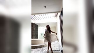 Pandora Kaki Teasing In Transparent Dress