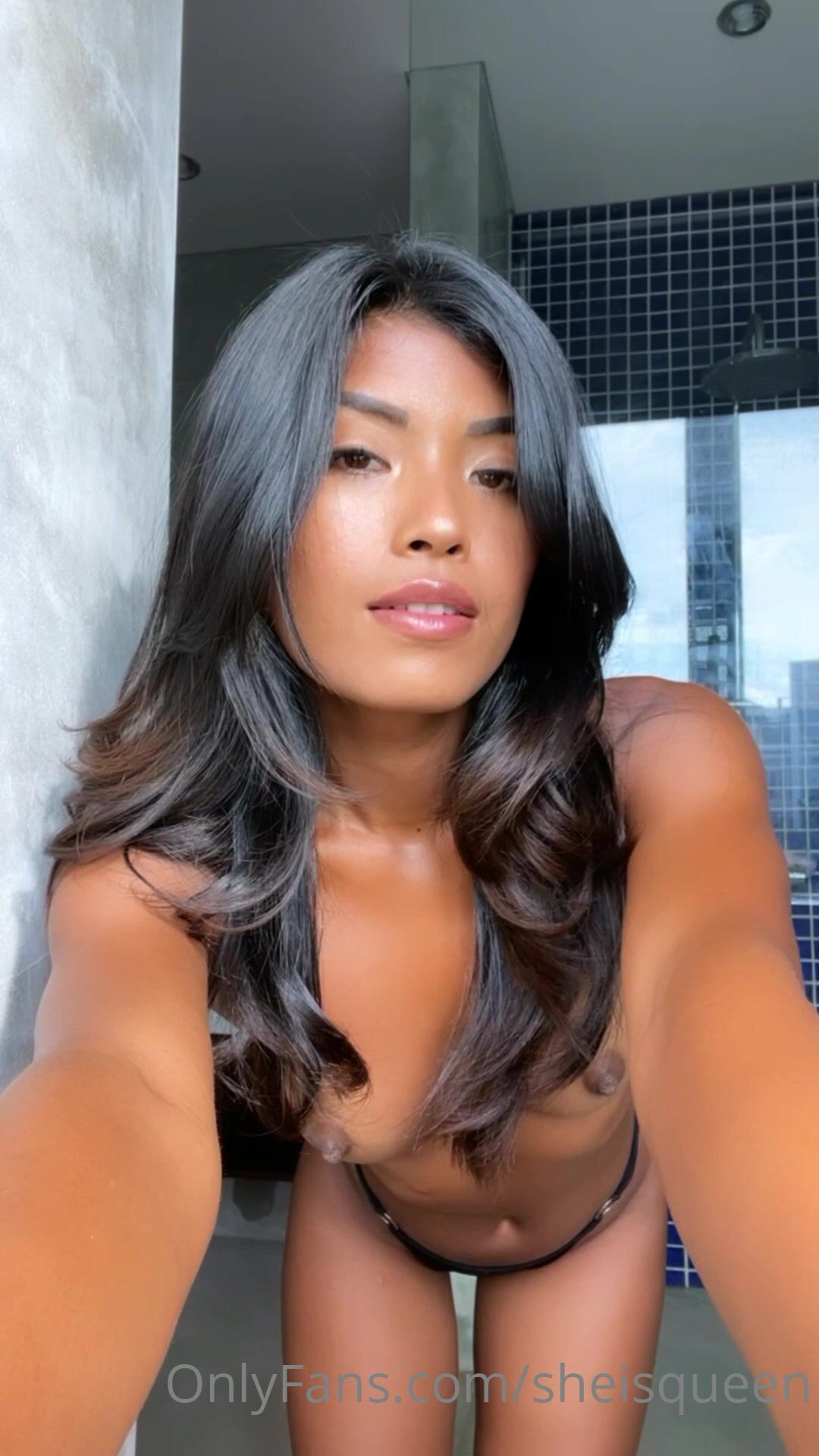 Tita Sahara Strips In The Bathroom