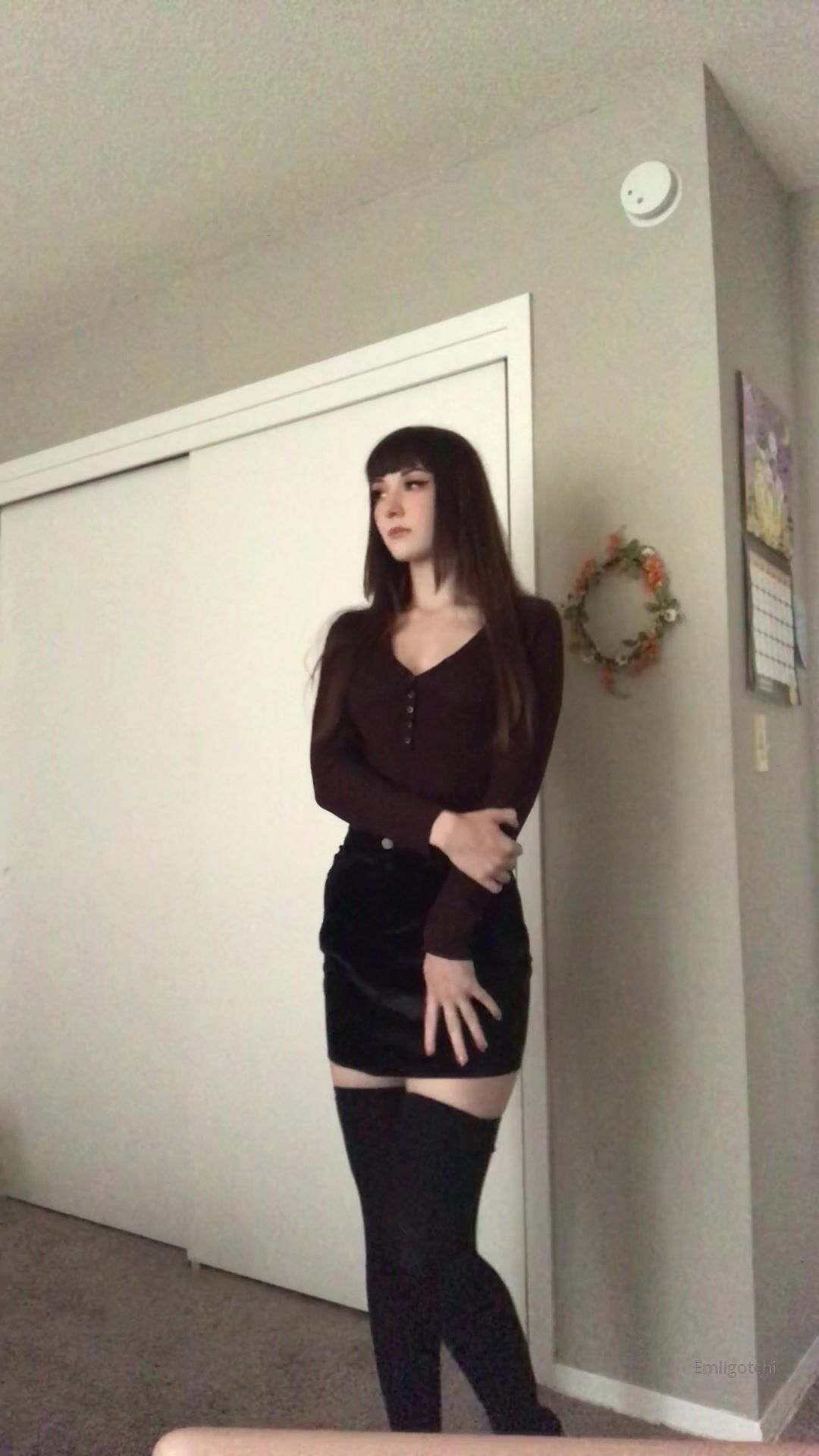 EmiiGotchi - Cute Girl Stripteasing And Showing Tits