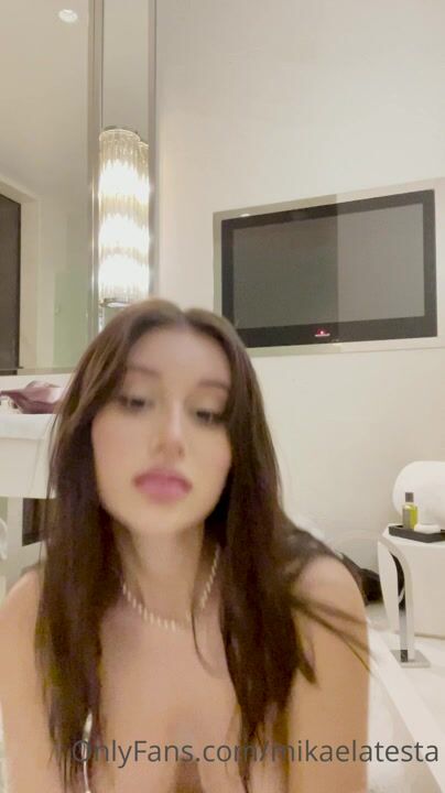 Mikaela Testa Striptease And Pussy Masturbation in bathtub