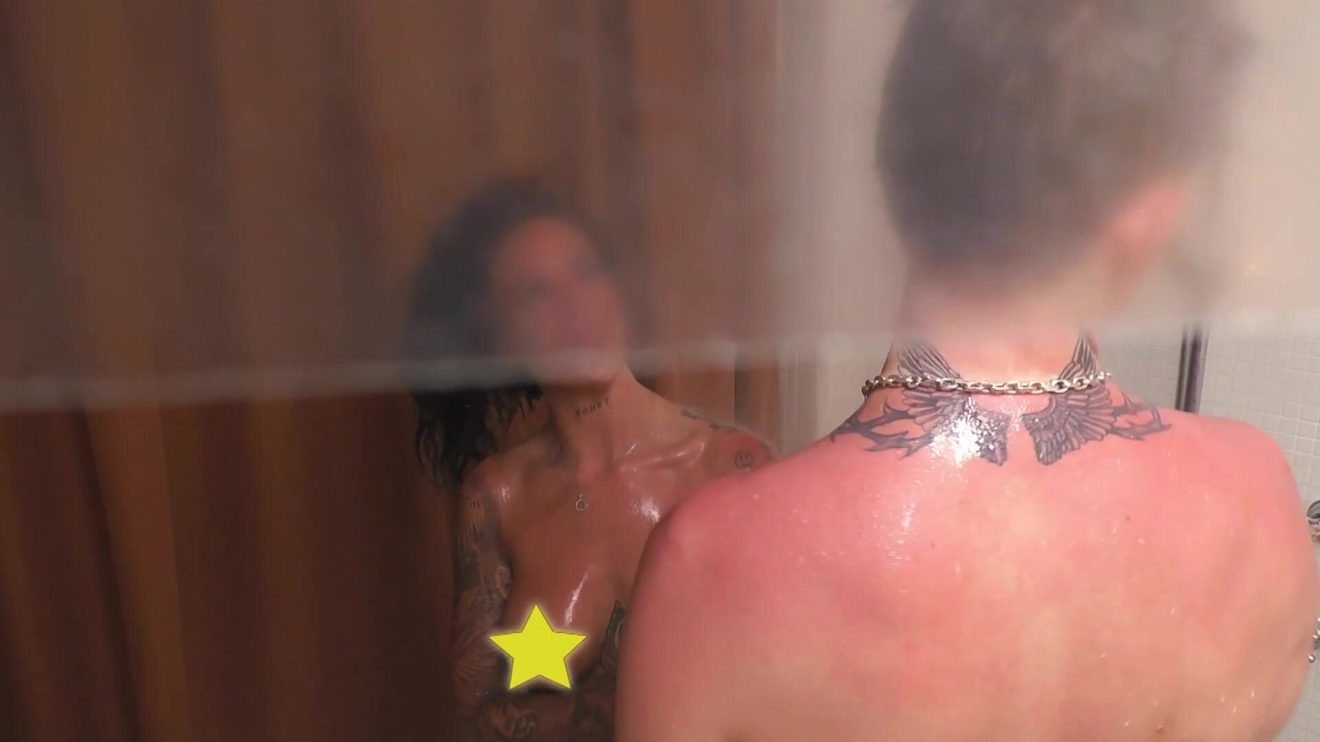 Danish Tattooed Babe Christel Trubka Showers With 2 Guys In Paradise Hotel Denmark