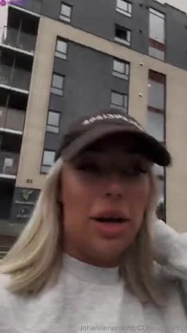 Johanne Nordeng Strips in the Clothing Store's Changing Room & Masturbates Her Pussy