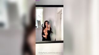 Norwegian Babe Nicoline Devik Shows Her Big Sexy Tits In Mirror