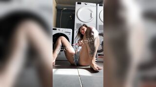 Danish Babe SassaStacy Filming Her Tight Sexy Body In Laundry Room