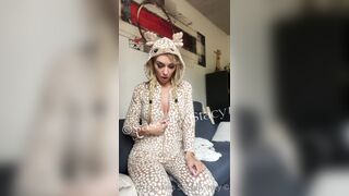 Danish Babe SassaStacy Flashing Her Sexy Bit Tits In Reindeer  Pyjamas