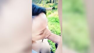 Swedish Bombshell Bonnie X Hot Blowjob Outside & Facial Cumshot