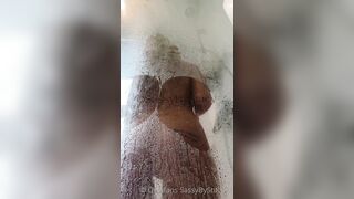 Danish Babe SassaStacy Pressing Her Big Tight Ass Against The Glas In Shower