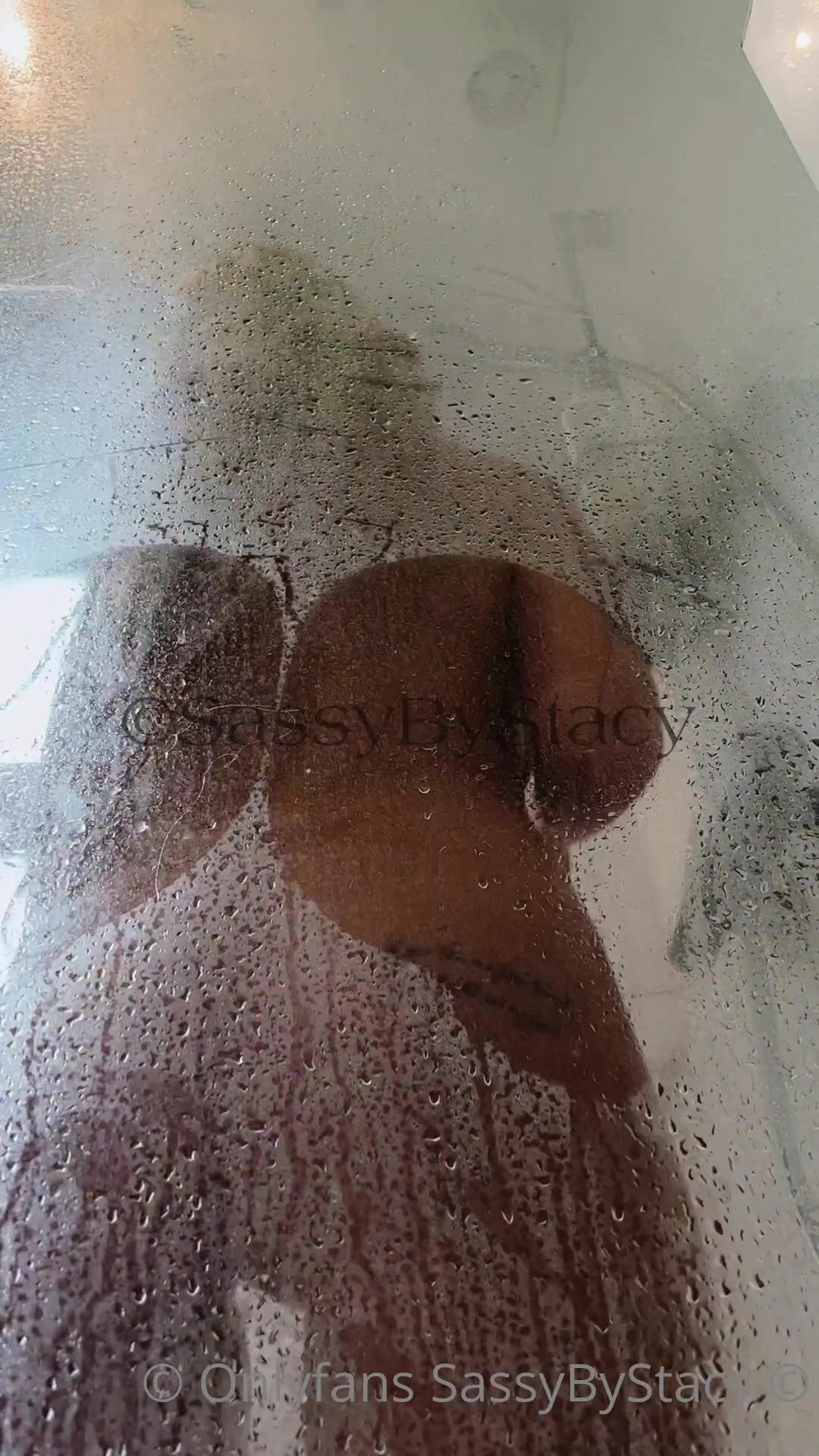 Danish Babe SassaStacy Pressing Her Big Tight Ass Against The Glas In Shower
