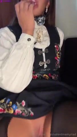 Norwegian Babe Valentina Myriad Fingers Her Tight Pussy In Natoinal Dress