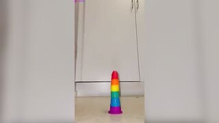 Swedish Babe Nell Kronberg Riding Rainbow Dildo