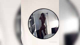 Norwegian Babe Missreca/Scandidoll Filming Her Tight Naked Body In Mirror