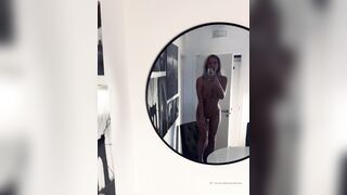 Norwegian Babe Missreca/Scandidoll Filming Her Tight Naked Body In Mirror