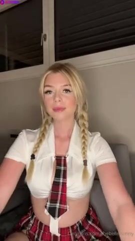 Norwegian Babe TheBelleBunny Sexy Schoolgirl Fingers Her Tight Horny Wet Pussy