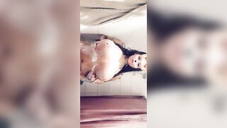 Swedish Bombshell Linnejha Washing Her Huge Tits In Shower