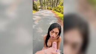 Brenda Trindade - Blowjob Outside Facial Cumshot