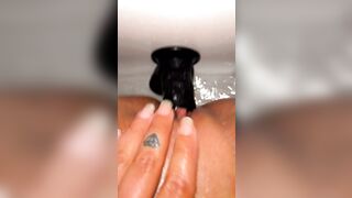 Swedish Mamachulo dildo in the bathtub