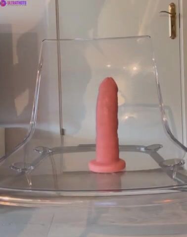 Norwegian Babe Vaniljaface Riding Dildo On Glass Table Part 2