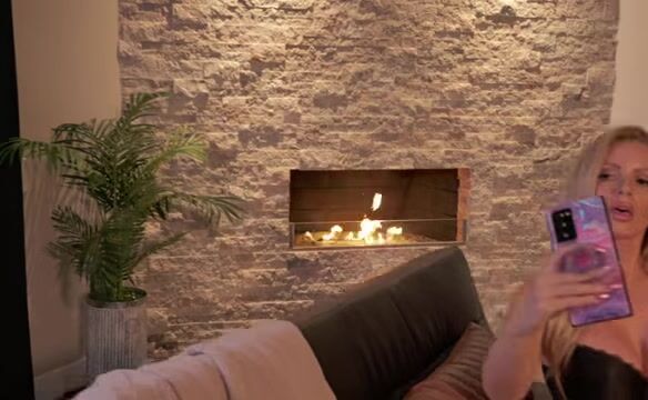 Blonde Busty Milf Fucked By The Fireplace